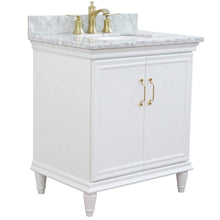 Load image into Gallery viewer, Bellaterra Home Vanity BellaTerra Home 31&quot; Single vanity in White finish with White Carrara and rectangle sink 400800-31-WH-WMR