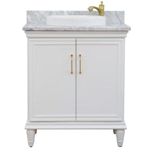 Load image into Gallery viewer, Bellaterra Home Vanity BellaTerra Home 31&quot; Single vanity in White finish with White Carrara and round sink 400800-31-WH-WMRD