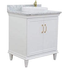 Load image into Gallery viewer, Bellaterra Home Vanity BellaTerra Home 31&quot; Single vanity in White finish with White Carrara and round sink 400800-31-WH-WMRD