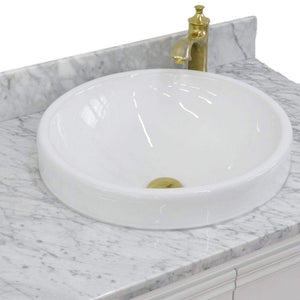 Bellaterra Home Vanity BellaTerra Home 31" Single vanity in White finish with White Carrara and round sink 400800-31-WH-WMRD