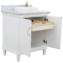 Load image into Gallery viewer, Bellaterra Home Vanity BellaTerra Home 31&quot; Single vanity in White finish with White Carrara and round sink 400800-31-WH-WMRD