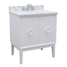 Load image into Gallery viewer, Bellaterra Home Vanity BellaTerra Home 31&quot; Single vanity in White finish with White Carrara top and Oval Sink 400400-WH-WMO