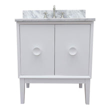 Load image into Gallery viewer, Bellaterra Home Vanity BellaTerra Home 31&quot; Single vanity in White finish with White Carrara top and Oval Sink 400400-WH-WMO