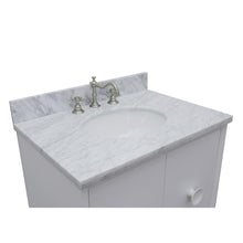 Load image into Gallery viewer, Bellaterra Home Vanity BellaTerra Home 31&quot; Single vanity in White finish with White Carrara top and Oval Sink 400400-WH-WMO