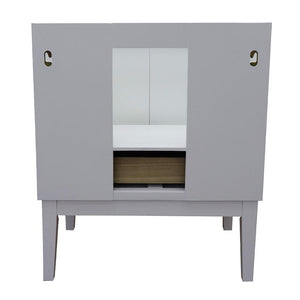 Bellaterra Home Vanity BellaTerra Home 31" Single vanity in White finish with White Carrara top and Oval Sink 400400-WH-WMO