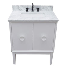 Load image into Gallery viewer, Bellaterra Home Vanity BellaTerra Home 31&quot; Single vanity in White finish with White Carrara top and Rectangle Sink 400400-WH-WMR
