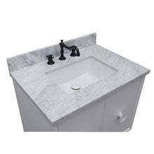 Load image into Gallery viewer, Bellaterra Home Vanity BellaTerra Home 31&quot; Single vanity in White finish with White Carrara top and Rectangle Sink 400400-WH-WMR