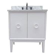 Load image into Gallery viewer, Bellaterra Home Vanity BellaTerra Home 31&quot; Single vanity in White finish with White Carrara top and Rectangle Sink 400400-WH-WMR