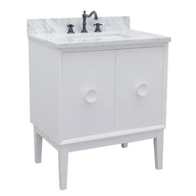 Load image into Gallery viewer, Bellaterra Home Vanity BellaTerra Home 31&quot; Single vanity in White finish with White Carrara top and Rectangle Sink 400400-WH-WMR