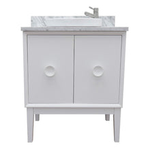 Load image into Gallery viewer, Bellaterra Home Vanity BellaTerra Home 31&quot; Single vanity in White finish with White Carrara top and Round Sink 400400-WH-WMRD