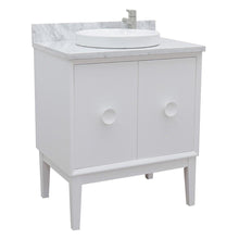 Load image into Gallery viewer, Bellaterra Home Vanity BellaTerra Home 31&quot; Single vanity in White finish with White Carrara top and Round Sink 400400-WH-WMRD