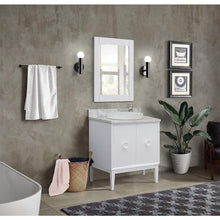 Load image into Gallery viewer, Bellaterra Home Vanity BellaTerra Home 31&quot; Single vanity in White finish with White Carrara top and Round Sink 400400-WH-WMRD
