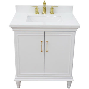 Bellaterra Home Vanity BellaTerra Home 31" Single vanity in White finish with White quartz and rectangle sink 400800-31-WH-WER
