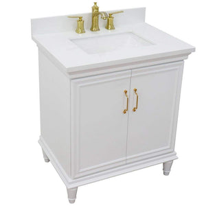 Bellaterra Home Vanity BellaTerra Home 31" Single vanity in White finish with White quartz and rectangle sink 400800-31-WH-WER