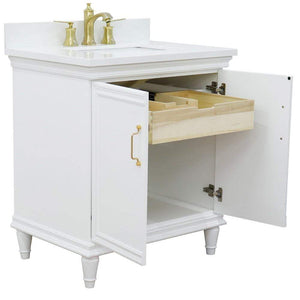 Bellaterra Home Vanity BellaTerra Home 31" Single vanity in White finish with White quartz and rectangle sink 400800-31-WH-WER
