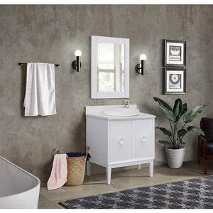 Bellaterra Home Vanity BellaTerra Home 31" Single vanity in White finish with White Quartz top and Round Sink 400400-WH-WERD