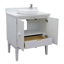 Load image into Gallery viewer, Bellaterra Home Vanity BellaTerra Home 31&quot; Single vanity in White finish with White Quartz top and Round Sink 400400-WH-WERD