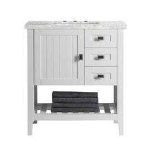 Load image into Gallery viewer, Bellaterra Home Vanity BellaTerra Home 31&quot; Single vanity-white-white marble top 77616-31-WH-WM