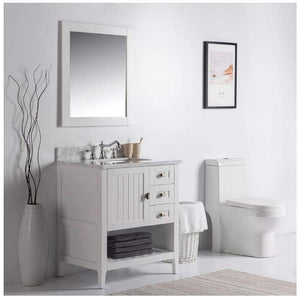 Bellaterra Home Vanity BellaTerra Home 31" Single vanity-white-white marble top 77616-31-WH-WM