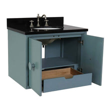 Load image into Gallery viewer, Bellaterra Home Vanity BellaTerra Home 31&quot; Single wall mount vanity in Aqua Blue finish with Black Galaxy top and Oval Sink 400400-CAB-AB-BGO