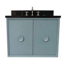 Load image into Gallery viewer, Bellaterra Home Vanity BellaTerra Home 31&quot; Single wall mount vanity in Aqua Blue finish with Black Galaxy top and Oval Sink 400400-CAB-AB-BGO