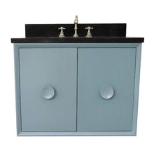 Load image into Gallery viewer, Bellaterra Home Vanity BellaTerra Home 31&quot; Single wall mount vanity in Aqua Blue finish with Black Galaxy top and Rectangle Sink 400400-CAB-AB-BGR