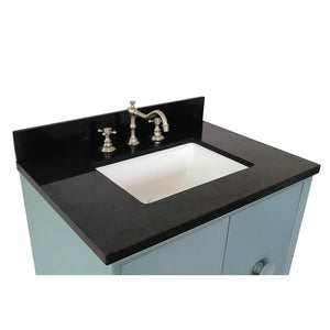 Bellaterra Home Vanity BellaTerra Home 31" Single wall mount vanity in Aqua Blue finish with Black Galaxy top and Rectangle Sink 400400-CAB-AB-BGR