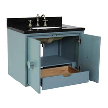 Load image into Gallery viewer, Bellaterra Home Vanity BellaTerra Home 31&quot; Single wall mount vanity in Aqua Blue finish with Black Galaxy top and Rectangle Sink 400400-CAB-AB-BGR