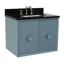 Load image into Gallery viewer, Bellaterra Home Vanity BellaTerra Home 31&quot; Single wall mount vanity in Aqua Blue finish with Black Galaxy top and Rectangle Sink 400400-CAB-AB-BGR