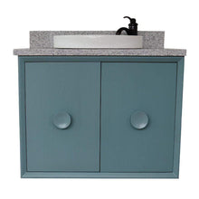 Load image into Gallery viewer, Bellaterra Home Vanity BellaTerra Home 31&quot; Single wall mount vanity in Aqua Blue finish with Gray granite top and Round Sink 400400-CAB-AB-GYRD
