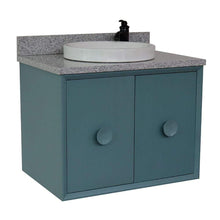 Load image into Gallery viewer, Bellaterra Home Vanity BellaTerra Home 31&quot; Single wall mount vanity in Aqua Blue finish with Gray granite top and Round Sink 400400-CAB-AB-GYRD