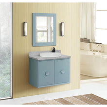 Load image into Gallery viewer, Bellaterra Home Vanity BellaTerra Home 31&quot; Single wall mount vanity in Aqua Blue finish with Gray granite top and Round Sink 400400-CAB-AB-GYRD