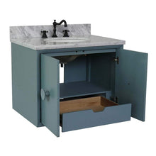 Load image into Gallery viewer, Bellaterra Home Vanity BellaTerra Home 31&quot; Single wall mount vanity in Aqua Blue finish with White Carrara top and Oval Sink 400400-CAB-AB-WMO