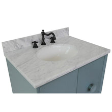 Load image into Gallery viewer, Bellaterra Home Vanity BellaTerra Home 31&quot; Single wall mount vanity in Aqua Blue finish with White Carrara top and Oval Sink 400400-CAB-AB-WMO