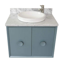 Load image into Gallery viewer, Bellaterra Home Vanity BellaTerra Home 31&quot; Single wall mount vanity in Aqua Blue finish with White Carrara top and Round Sink 400400-CAB-AB-WMRD