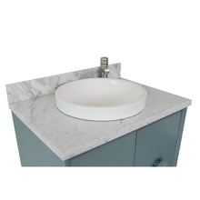 Load image into Gallery viewer, Bellaterra Home Vanity BellaTerra Home 31&quot; Single wall mount vanity in Aqua Blue finish with White Carrara top and Round Sink 400400-CAB-AB-WMRD