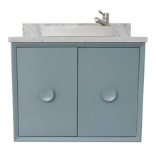 Load image into Gallery viewer, Bellaterra Home Vanity BellaTerra Home 31&quot; Single wall mount vanity in Aqua Blue finish with White Carrara top and Round Sink 400400-CAB-AB-WMRD