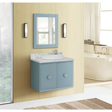 Load image into Gallery viewer, Bellaterra Home Vanity BellaTerra Home 31&quot; Single wall mount vanity in Aqua Blue finish with White Carrara top and Round Sink 400400-CAB-AB-WMRD