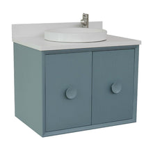 Load image into Gallery viewer, Bellaterra Home Vanity BellaTerra Home 31&quot; Single wall mount vanity in Aqua Blue finish with White Quartz top and Round Sink 400400-CAB-AB-WERD