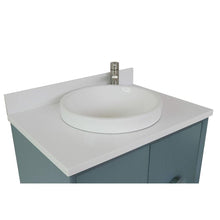 Load image into Gallery viewer, Bellaterra Home Vanity BellaTerra Home 31&quot; Single wall mount vanity in Aqua Blue finish with White Quartz top and Round Sink 400400-CAB-AB-WERD