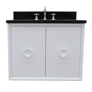 Bellaterra Home Vanity BellaTerra Home 31" Single wall mount vanity in White finish with Black Galaxy top and Rectangle Sink 400400-CAB-WH-BGR