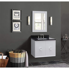 Load image into Gallery viewer, Bellaterra Home Vanity BellaTerra Home 31&quot; Single wall mount vanity in White finish with Black Galaxy top and Rectangle Sink 400400-CAB-WH-BGR