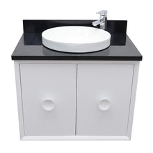 Load image into Gallery viewer, Bellaterra Home Vanity BellaTerra Home 31&quot; Single wall mount vanity in White finish with Black Galaxy top and Round Sink 400400-CAB-WH-BGRD