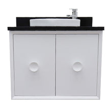 Load image into Gallery viewer, Bellaterra Home Vanity BellaTerra Home 31&quot; Single wall mount vanity in White finish with Black Galaxy top and Round Sink 400400-CAB-WH-BGRD