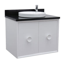 Load image into Gallery viewer, Bellaterra Home Vanity BellaTerra Home 31&quot; Single wall mount vanity in White finish with Black Galaxy top and Round Sink 400400-CAB-WH-BGRD