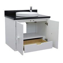Load image into Gallery viewer, Bellaterra Home Vanity BellaTerra Home 31&quot; Single wall mount vanity in White finish with Black Galaxy top and Round Sink 400400-CAB-WH-BGRD