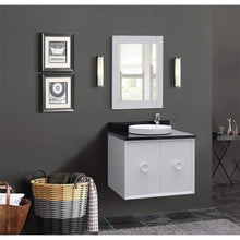 Load image into Gallery viewer, Bellaterra Home Vanity BellaTerra Home 31&quot; Single wall mount vanity in White finish with Black Galaxy top and Round Sink 400400-CAB-WH-BGRD
