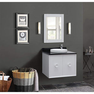 Bellaterra Home Vanity BellaTerra Home 31" Single wall mount vanity in White finish with Black Galaxy top and Round Sink 400400-CAB-WH-BGRD