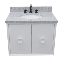 Load image into Gallery viewer, Bellaterra Home Vanity BellaTerra Home 31&quot; Single wall mount vanity in White finish with Gray granite top and Oval Sink 400400-CAB-WH-GYO
