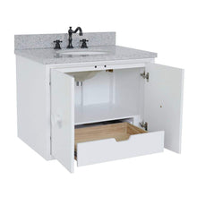 Load image into Gallery viewer, Bellaterra Home Vanity BellaTerra Home 31&quot; Single wall mount vanity in White finish with Gray granite top and Oval Sink 400400-CAB-WH-GYO